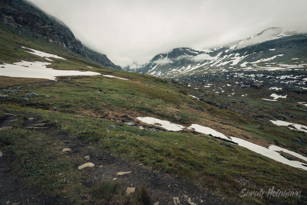 Secret hidden valley in the mountains in northern Sweden telling stories from the last Ice Age