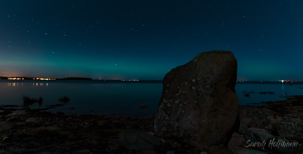 northern lights over Kalmar in southern Sweden