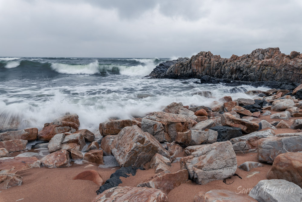 ancient boulders in the Baltic Sea at the Swedish coast